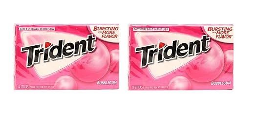 Trident Trident Bubblegum Sugar Free Gum, 14 Piece Pack, 0.94 ounce