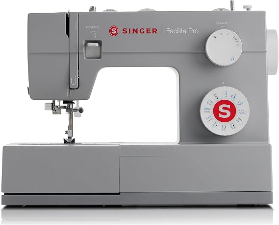 SINGER 4423 (Grey) High Speed Heavy Duty Sewing Machine with Accessory Kit | 23 stitches deliver 97 applications, 50% more power for denim and canvas, 1100 stitches/min, metal frame, 1-step buttonhole