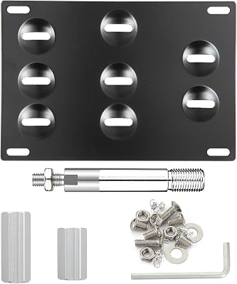 No Drill Front Bumper Tow Hook License Plate Mounting Bracket Adapter Kit Compitable for 2014-2024 Chevrolet C7 & C8 Corvette,2006-2009 Cadillac XLR
