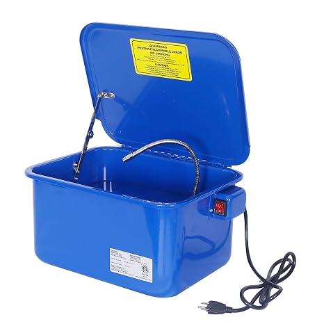 Parts Washer, 3.5 Gallon Capacity Tank Cabinet Portable Automotive Parts Cleaner for Wheel Bearings, Gears, and carburetors, Blue