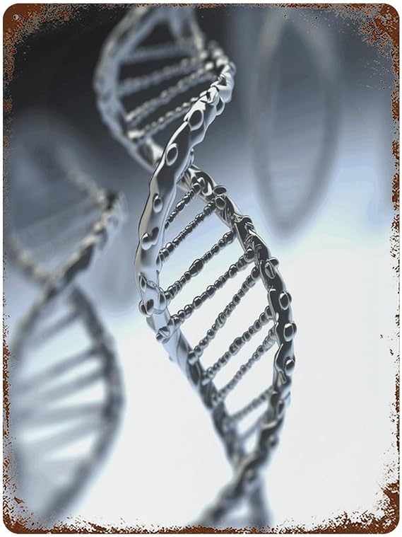 SLKFJEWT Metal Home Decor Hanging Wall Art,DNA Chain Photo Nostalgic Style Wall Art Decor,Painting for Home Bedroom Living Room Bathroom Wall Decor