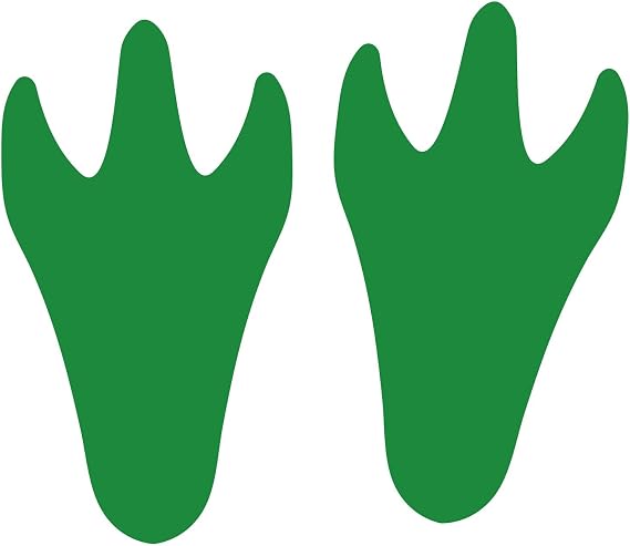 LiteMark Grass Green Permanent Dinosaur Track Floor Footprint Stickers - Pack of 12