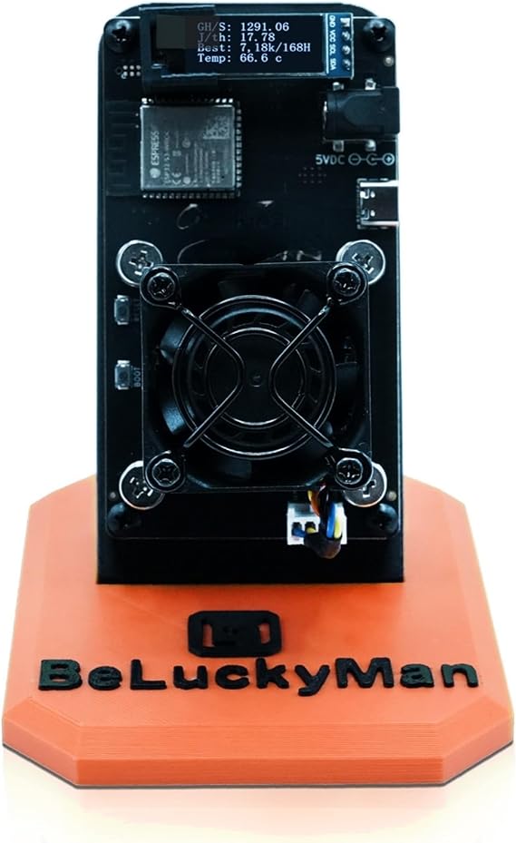 Bitaxes Gamma 601 Bitcoins Miner 1.2TH/S Open-Source System BM1370 Asic Chip Lucky Miner 15W/TH BTC Machine Solo Miner Connection Crypto Currency Miner Home Use (Orange)