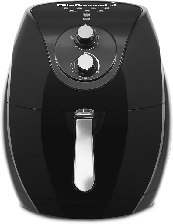 Elite Gourmet EAF-658 Electric 6.5Qt Air Fryer, XXL Capacity, 4.75Lbs of Food, 1700WOil-Less Healthy Cooker Timer & Temperature Controls, 26 Recipe Cookbook