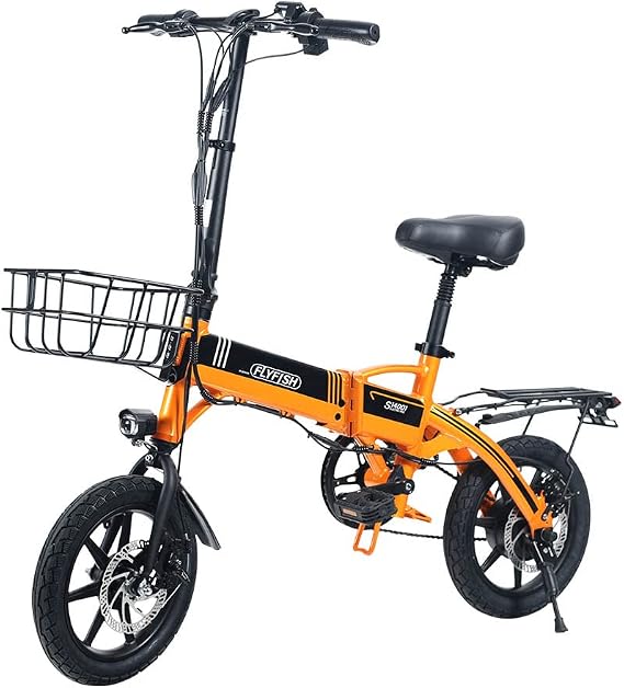 Electric Assisted Folding Bicycle, 14 Inch, Electric Assist Bicycle, Mini Velo, Compact, Lightweight, 2-Way Mode Switching, Assist, Pedal, 3-Step Assist Mode, Aluminum Frame, 250 W, Brushless Power