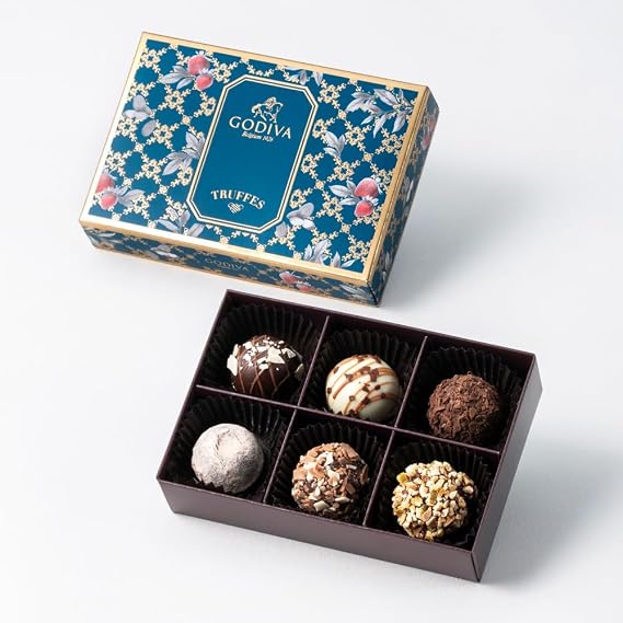 GODIVA Seasonal Truffle, Spring and Summer 6 Pieces Chocolate Gift, Sweets Present