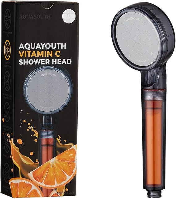 Vitamin C Handheld Shower Head | Built-in Vitamin C + Ceramic Balls Reduces Chlorine & Chloramine, While Improving Skin and Hair Health