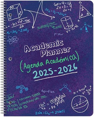 Dated Bilingual Middle High School Student Planner for the 2025-2026 Academic School Year, Large 8.5 by 11 Matrix Style Datebook with Classic Bilingual Middle Matrix Cover