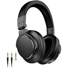 syndesmos Wireless Over Ear Bluetooth Headphones, DJ Headphones, Studio Headphones,50mm Drivers, 100H Battery Life, 1/4 to 3.5mm Wired Audio Jack for Guitar AMP, Recording, Podcast, Piano
