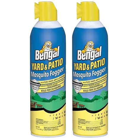 Bengal Yard and Patio Mosquito Fogger - 17 oz Can, 2 Pack | Kills Spiders and Prevents Nesting