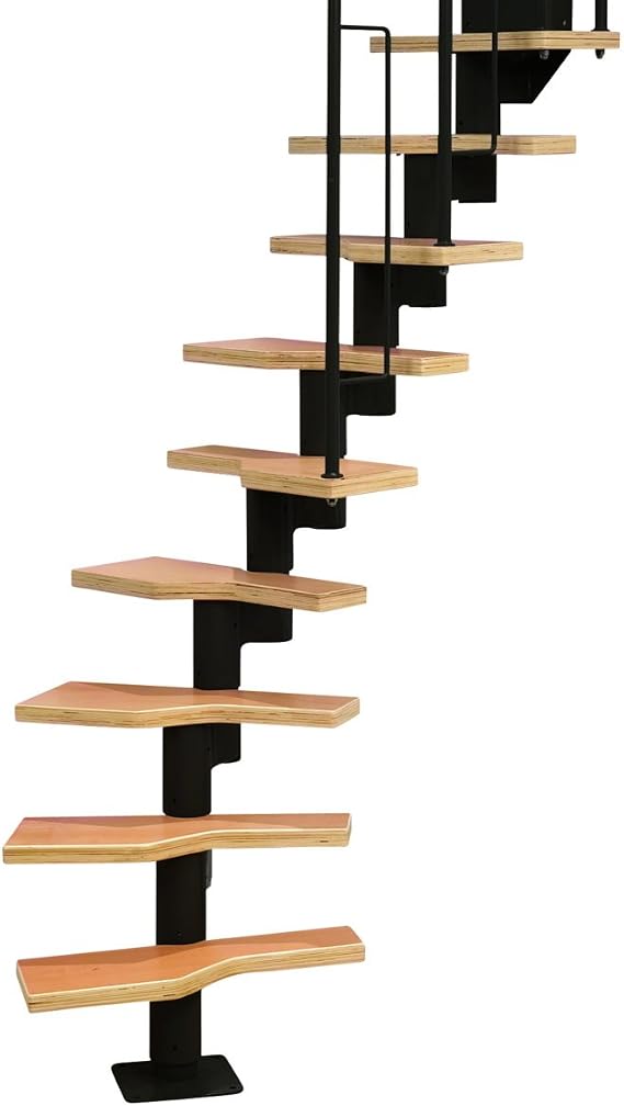Space Saving Modular Spiral Staircase Black By Dolle