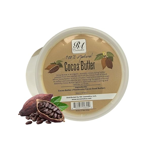 RA COSMETICS 100% Raw Cocoa Butter, 16 oz