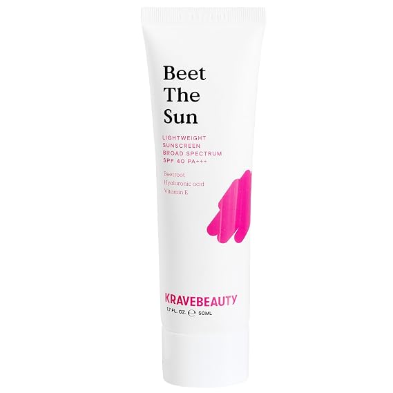 KraveBeauty Beet The Sun SPF 40 PA+++ Sunscreen for Sensitive Skin, 50 mL