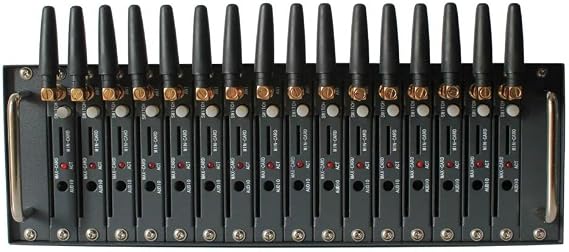 OSTENT GSM GPRS Modem Pool with Wavecom Q2403A Module 16 Ports USB Interface Emulated COM/RS232 AT Commands SMS MMS US Plug Power Adapter