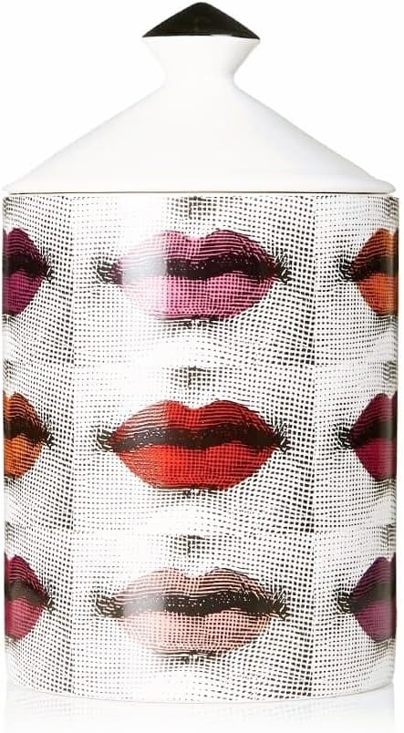 Handcrafted Italian Candle Holder Modern Art Vase with Female Face Design, Elegant Aromatherapy Jar for Tabletop Decor (Six Color Lips)