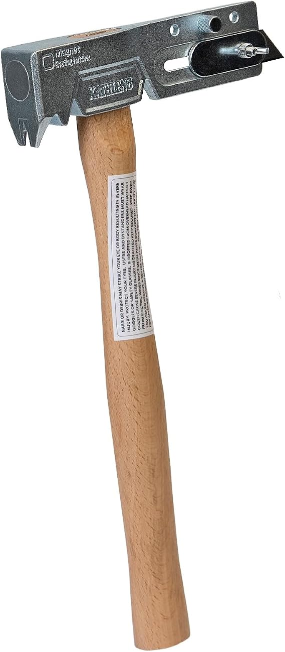 Magnetic Roofing Hatchet Multi-Function Hammer for Roof Repair with Strong Magnet, Sliding Gauge, Built-in Utility Knife, and Nail Claw