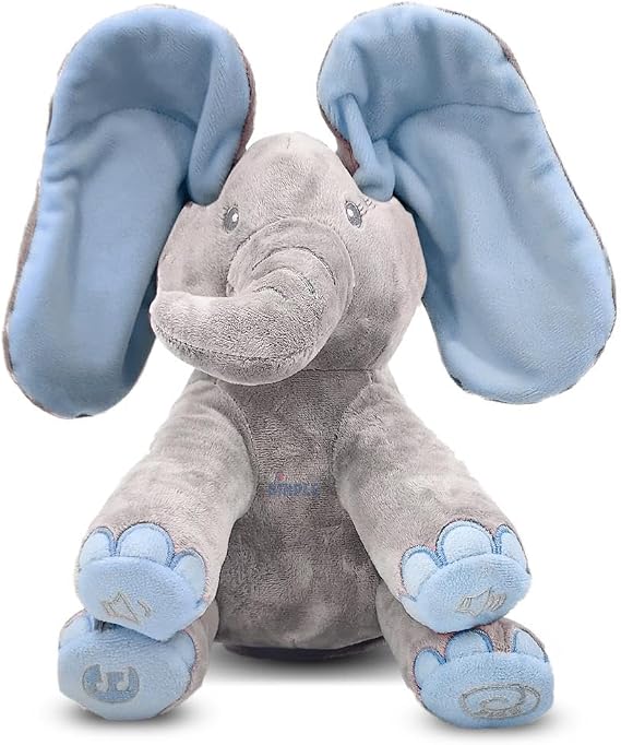 Dimple Kyle Peek A Boo Elephant Toy, Interactive Singing Stuffed Elephant