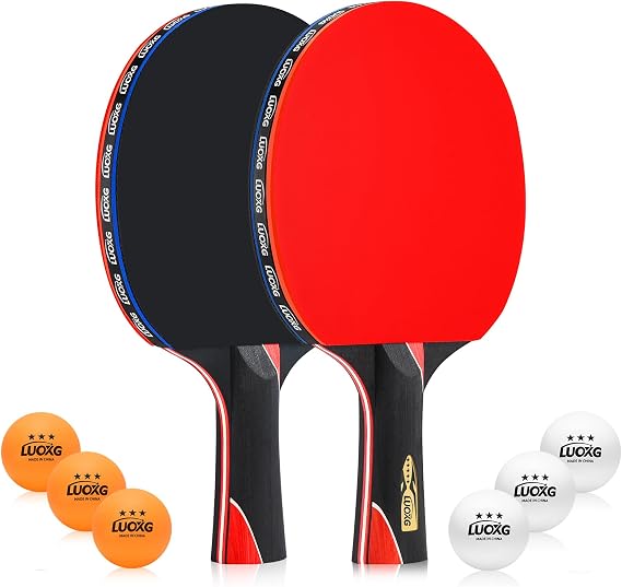 Ping Pong Paddles, Ping Pong Paddles Set of 2, Includes Paddles and Balls, Table Tennis Rackets Set Suitable for Beginners and Professionals