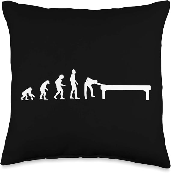 Billiard Evolution Billiard Pool Player Throw Pillow