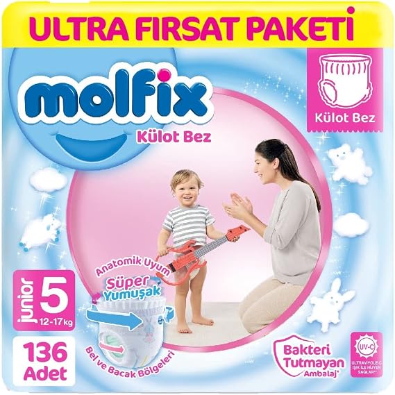 Molfix Külot Bebek Bezi 5 Beden Ultra Fırsat Paketi 68 * 2 136 Adet