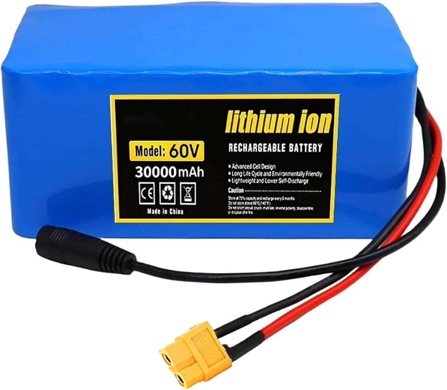 60V 30Ah Lithium E-Bike Battery Pack with BMS Protection & Charger - High-Performance Electric Bicycle Battery for Ultimate Safety and Efficiency