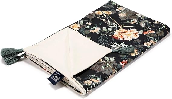 La Millou Medium Light Velvet Blanket, Blooming Boutique Noir - Rafaello