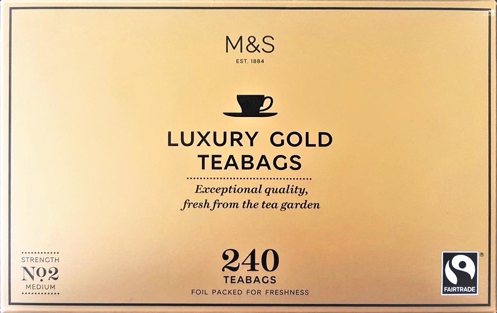 UK Marks & Spencer Luxury Gold Tea 240 Tea Bag MARKS & SPENCER LUXURY GOLD TEA 240 TEABAGS 750 G