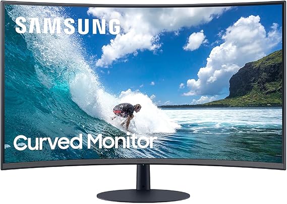 Samsung T550 Series 27-Inch FHD 1080p Computer Monitor, 75Hz, Curved, Built-in Speakers, HDMI, Display Port, FreeSync LC27T550FDNXZA