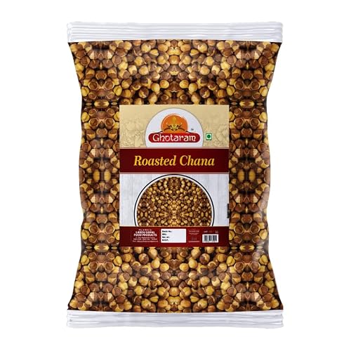 Ghotaram Chana Chickpeas Bhuna Roasted Desi Bhungade Bhungda With Skin, Unsalted Roasted Bhuna Chana Chickpeas Used as Snacks, Ready to eat Whole Skin Roasted Bhuna Chana-250  1Pack