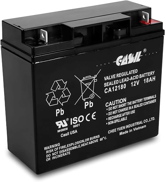 Epcom Power Line PL-18-12 12V 18Ah F3 Replacement Battery by Casil CA12180 12v 18ah