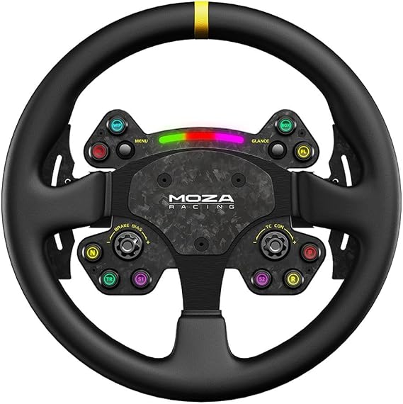 MOZA Racing RS25 Steering Wheel, 13-inch Handle, GT Standard Rim, LED, RGB Rev Light, Built-in Quick Release, Racing Game