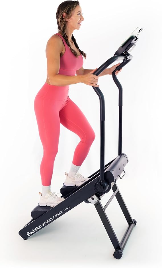 Echelon Stair Climber Max for Home | 32 Magnetic Resistance Levels, LCD Display, Bluetooth, Adjustable Foam Handlebars, Foldable Home Cardio Machine, Supports Up to 300 LB