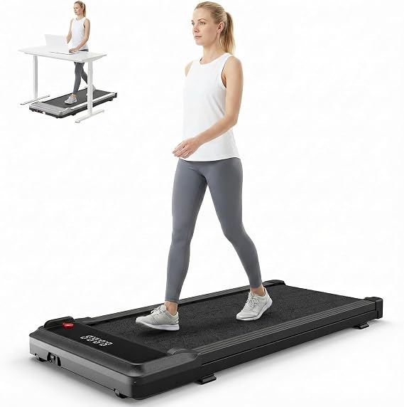Walking Pad Treadmill for Home - Under Desk Walking Pad with Incline & Handle Bar, Foldable Portable Treadmill for Small Spaces, Compact Mini Treadmill for Standing Desk & Home Office