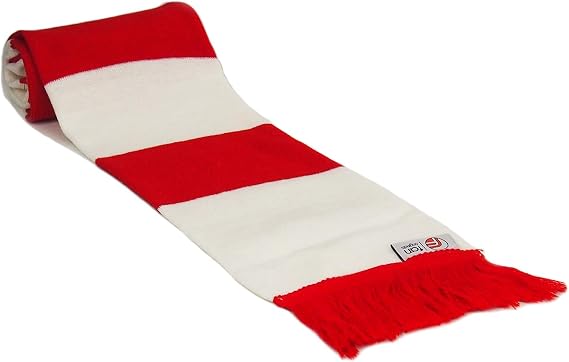 fan originals Retro Soccer Bar Scarf in Arsenal Colours Red White
