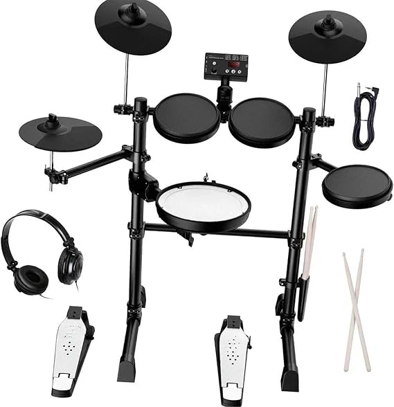 Electronic Drum Kit Beginners With 8 Inch Mesh Snare Electric Drum Set,2 Pairs Of Drum Sticks Headphone Set Included Beginners Electronic drums