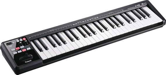 Roland A-49 MIDI Keyboard Controller, Black, 49 Keys, Synth Keyboard, SuperNatural Mode, D-BEAM, DTM/Composition Controller, Black