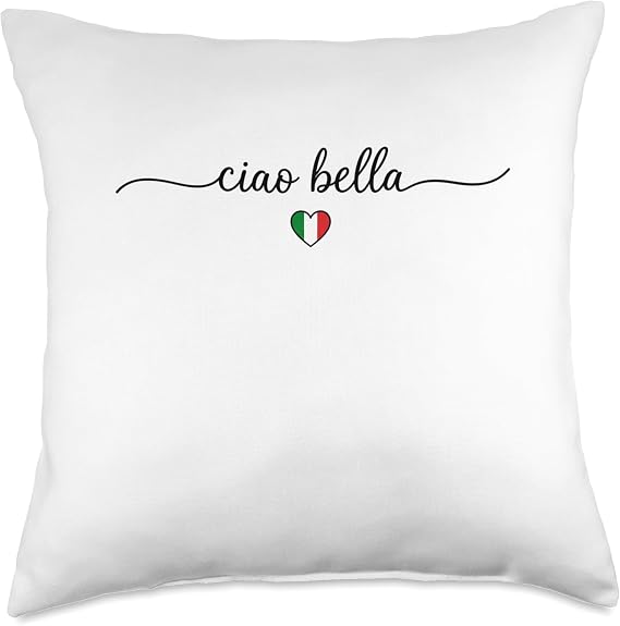 Ciao Bella Italian Flag Heart Design Italy Souvenir Throw Pillow