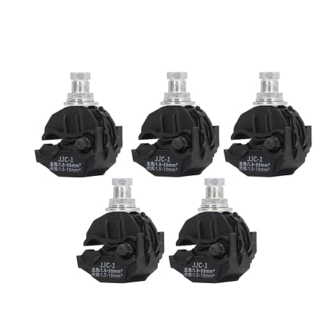 5 Pcs Insulation Piercing Connector No Peeling Piercing Clamp High Low Voltage Cable Splitter Without Break Insulation Piercing Clamp 1KV, Main Branch Line Connector (JJC-1)