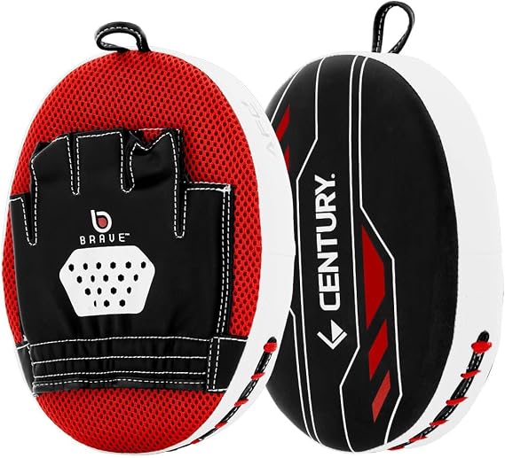 Century Brave 2 Pair Punch Mitt Boxing Pads Jab Hand Target Pads Ideal for MMA Kickboxing Martial Arts Muay Thai Karate Training Padded Punching Training Strike Shield