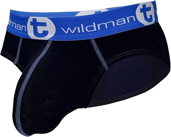 Wildmant Big Boy Pouch Cotton Brief Black and Blue