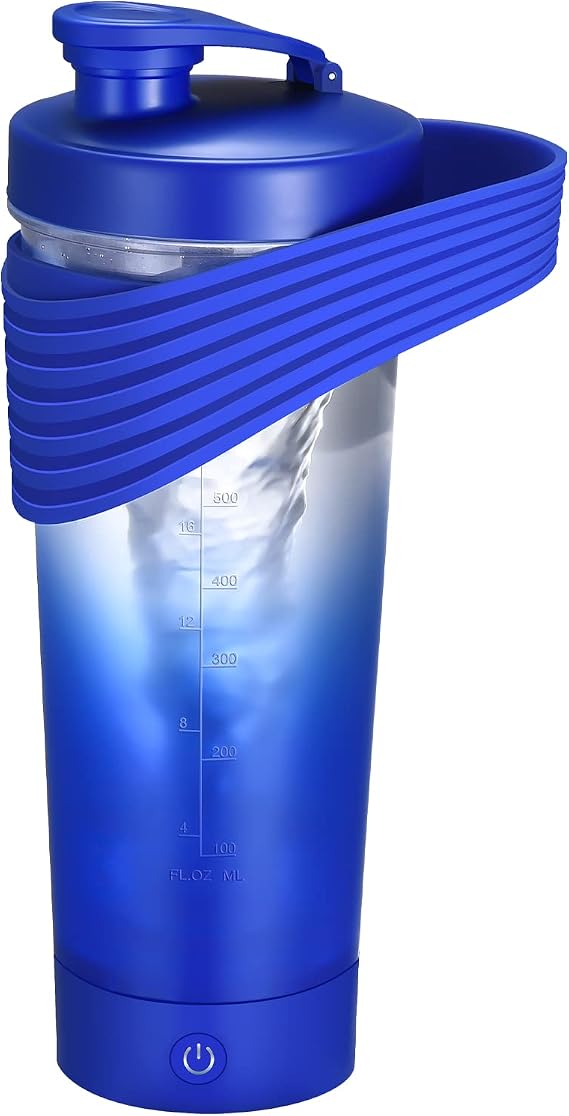Electric Shaker Bottles for Protein Mixes - 24oz Protein Shake Blender Bottle Portable Mixer Cup for Milk Coffee Shakes - USB Rechargeable - Made with Tritan - BPA Free(blue gradient)