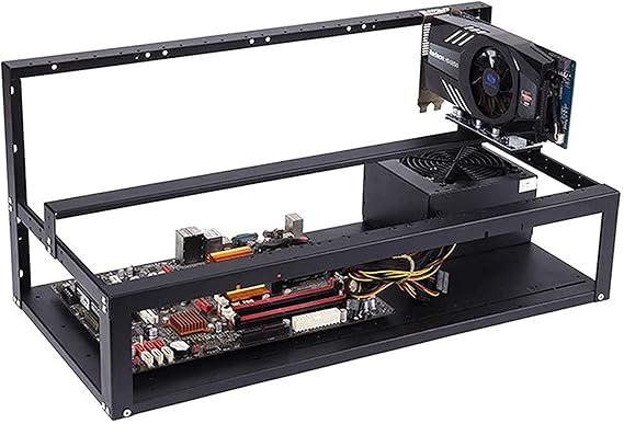 Mining Rig Case Frame, 6GPU Mining Rig Frame, Steel Coin Open Air Mining Frame Rig Case Crypto Coin Currency Mining Tophacker
