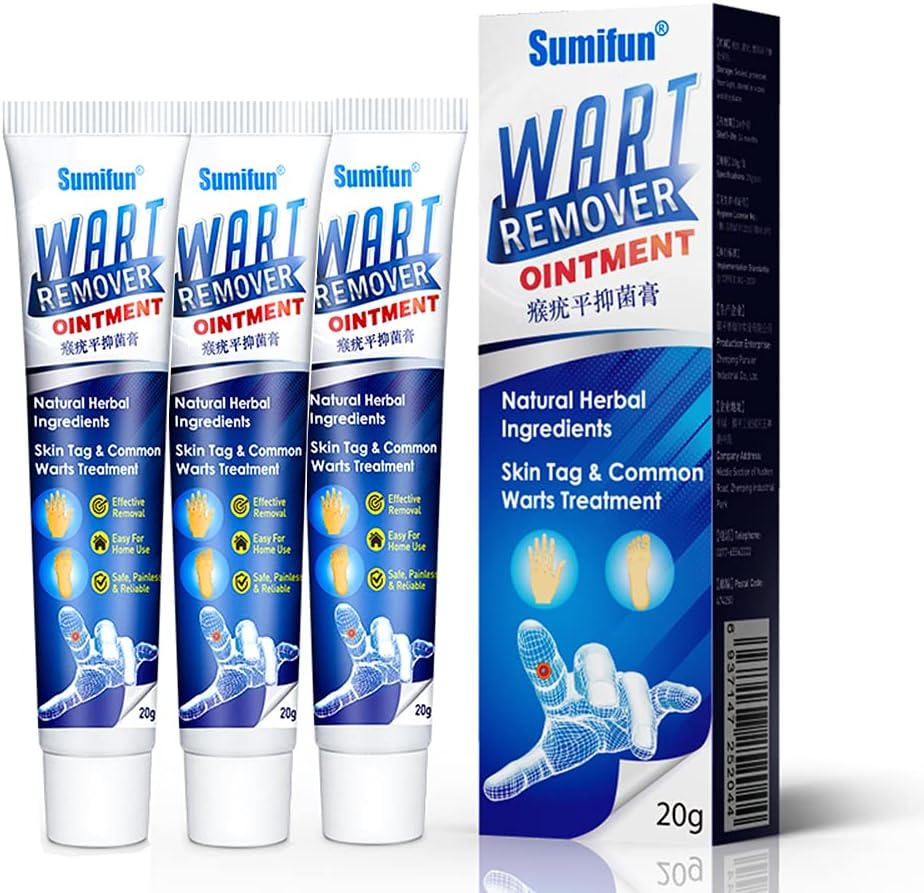 Sumifun Wart Remover Ointment - 3 Counts Skin Tag Remover, Wart Remover Cream for Common Warts, Corn, Callus Warts &amp; Skin Tag Removal