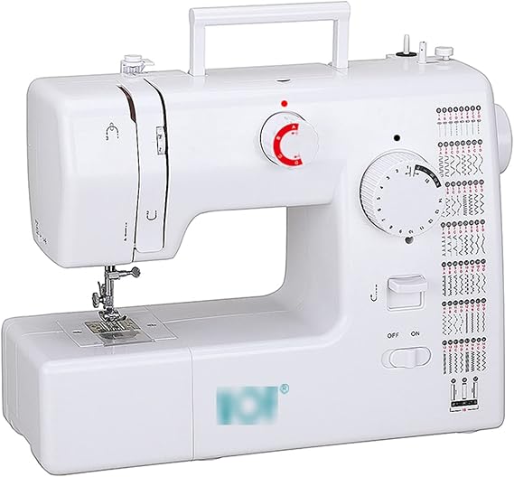 Mini Sewing Machine for Beginners, Portable Electric Embroidery Machine with Sewing Accessories LED Light Foot Pedal for Kids Adult Household DIY Crafting