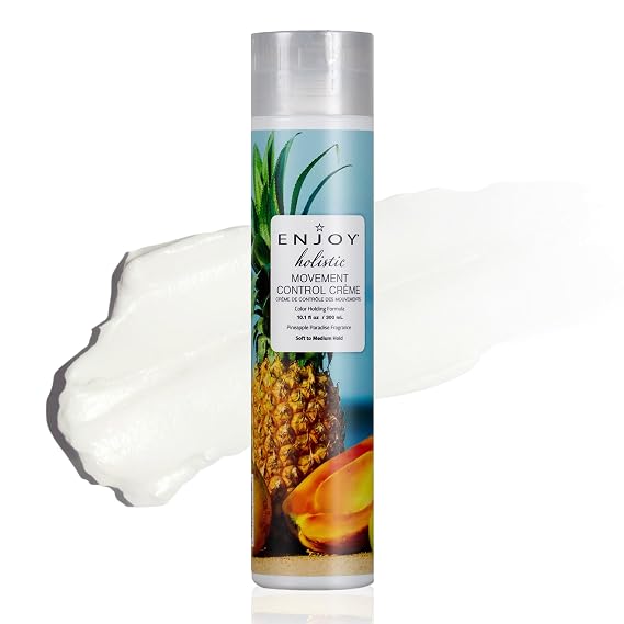 Enjoy Holistic Hair Styling Cream - Movement Control Creme for Textured & All Hair Types, 10.1 fl oz, Humidity Resistant, Fragrant, Easy to Apply, Made with Natural Formula.