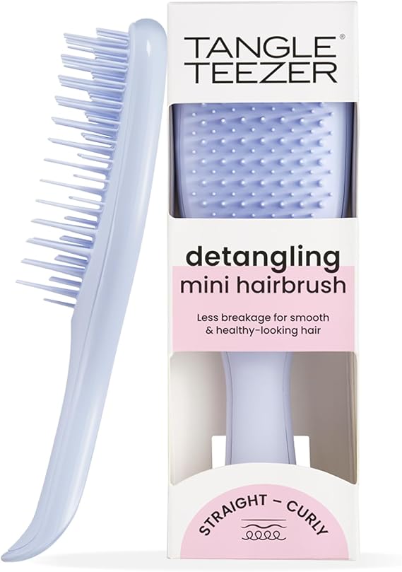 Tangle Teezer Mini Ultimate Detangler - For Wet & Dry Hair - Detangling Brush for All Hair Types - Perfect Brush For Kids & Travel - Digital Lavender