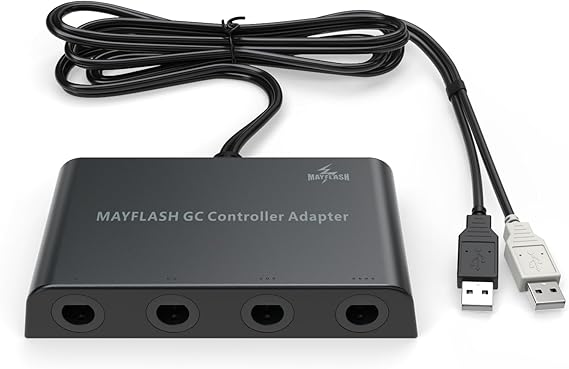 MAYFLASH GameCube Controller Adapter for Wii U, PC USB and Switch/Switch 2, 4 Ports