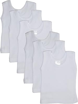 Bambini White Tank Top 6 Pack-Medium