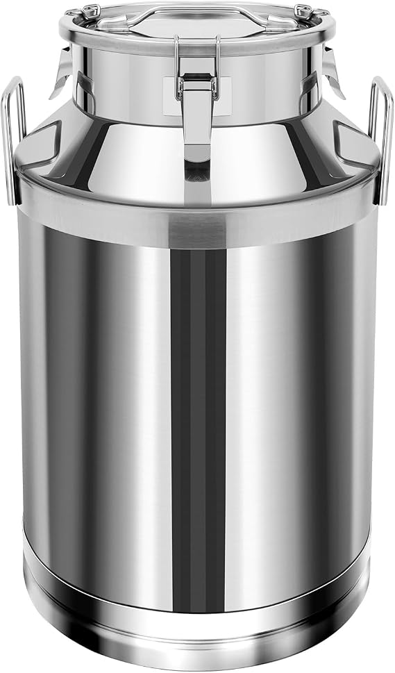 Stainless Steel Milk Can with Faucet, 60L/15.85Gallon 201 Steel Milk Buckets Jug Liquid Container Storage Transport Can Wine Pail Bucket Tote Jug with Silicone Sealed Lid