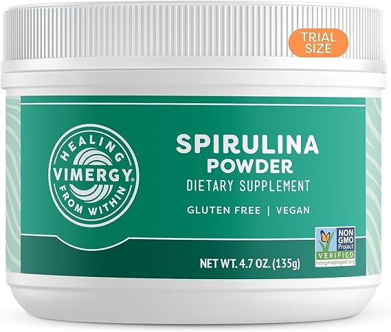 Vimergy Spirulina Powder, Plant Protein, Vegan, 135g, 45 Servings